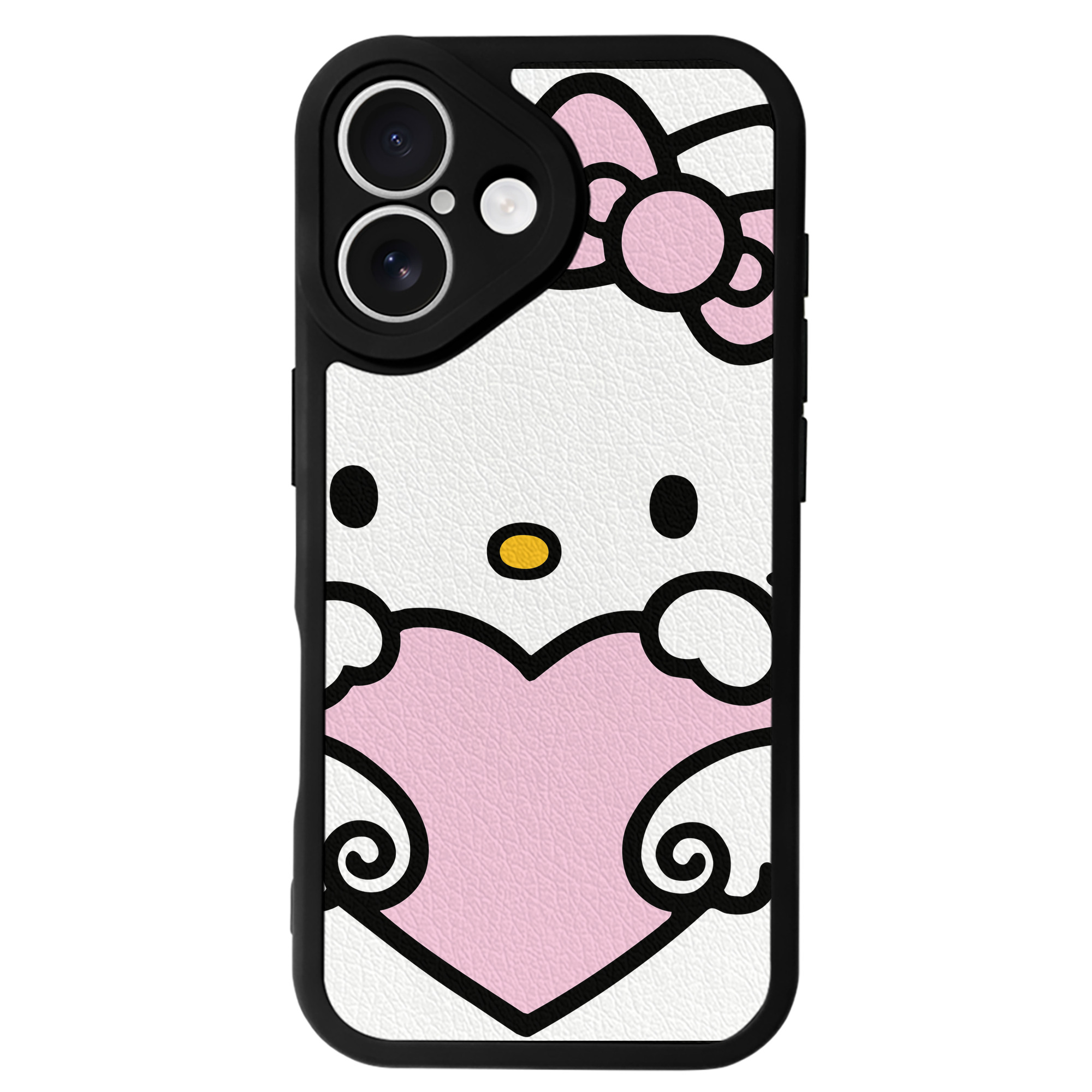 （画像用） Hello Kitty ハローキティ 【iPhone 16シリーズ対応】シリコンスマホケース（レザー調） 材質：シリコン